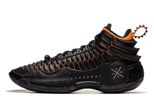 LI-NING Way of Wade 10 Black Dragon Men Basketball Shoes Lining Anti-Slip Professional Shock Absorption Sneakers Sports Shoes Black Orange US 8 - Image 1