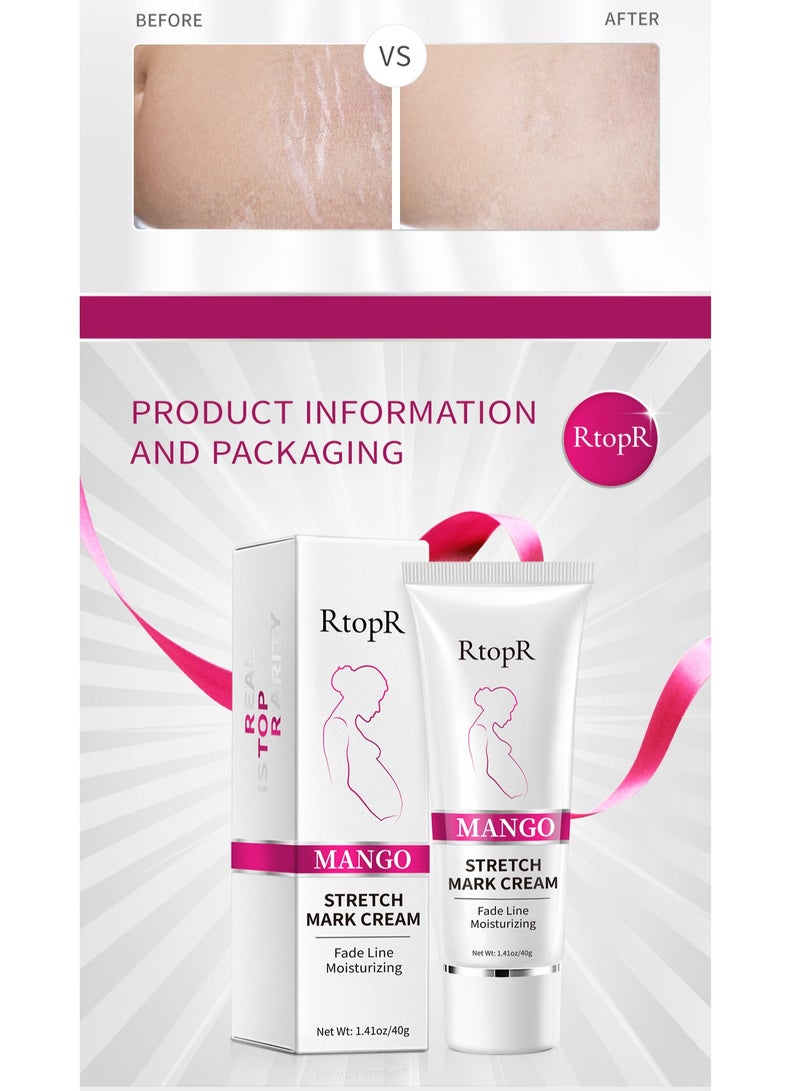 RtopR Mango Pregnancy Scars Cream Maternity Repair Enhance Skin Elasticity Stretch Marks Treatment for Wrinkles Obesity Stretch Mark Moisturizing Remove Marks 40g - Image 5