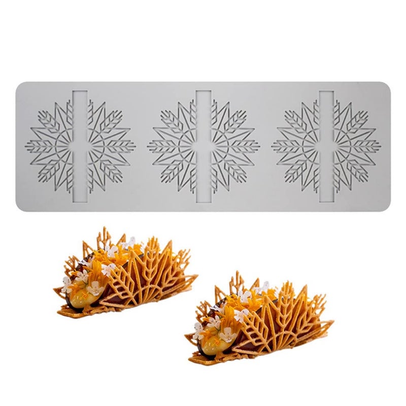 TUKE Christmas Tree Lace Mat Snowflake Elk Antlers Shape Mold Sugarcraft Xmas Birthday Party DIY Cake Decorating Tools Impression Chocolate Sugar Baking Mould (Corn_K_11.4 * 4 * 0.12inch) - Image 1