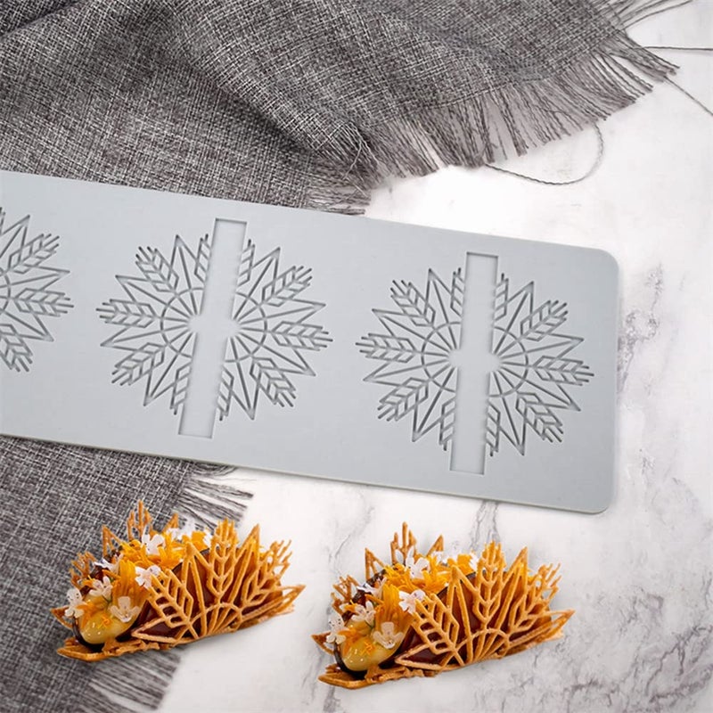 TUKE Christmas Tree Lace Mat Snowflake Elk Antlers Shape Mold Sugarcraft Xmas Birthday Party DIY Cake Decorating Tools Impression Chocolate Sugar Baking Mould (Corn_K_11.4 * 4 * 0.12inch) - Image 5