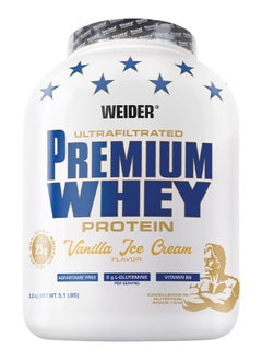 Premium Whey Protein - 2.3 kg, Vanilla Ice Cream Flavor - High-Quality Whey Protein Concentrate, Isolate Blend for Muscle Growth and Recovery