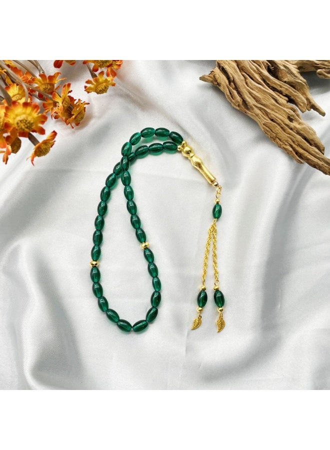 NIBEMINENT 33 Muslim Prayer Beads Green/9mm