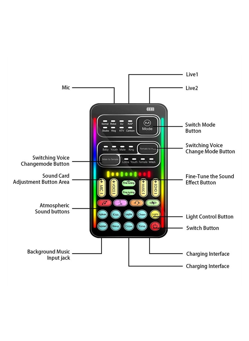 SYOSI - Portable Voice Changer, Handheld Microphone Voice Changer with 8 Sound Effects,Portable Mini Voice Changer Device Sound Effects Machine for Mobile Phone PC Laptops PS4 Xbox One Games - Image 1