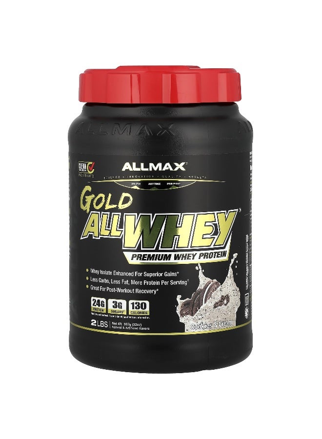 Allmax ALLMAX, GOLD ALLWHEY®, Premium Whey Protein, Cookies & Cream, 32 oz (907 g) - Image 1