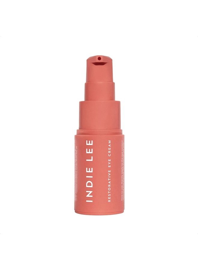 INDIE LEE Restorative Eye Cream - Anti Aging Under Eye Cream for Wrinkles, Hydrating Dark Circle Corrector, Puffy Eyes Treatment with Hyaluronic Acid, Conditioning Algae & Licorice Root (0.5oz / 15ml) - Image 1