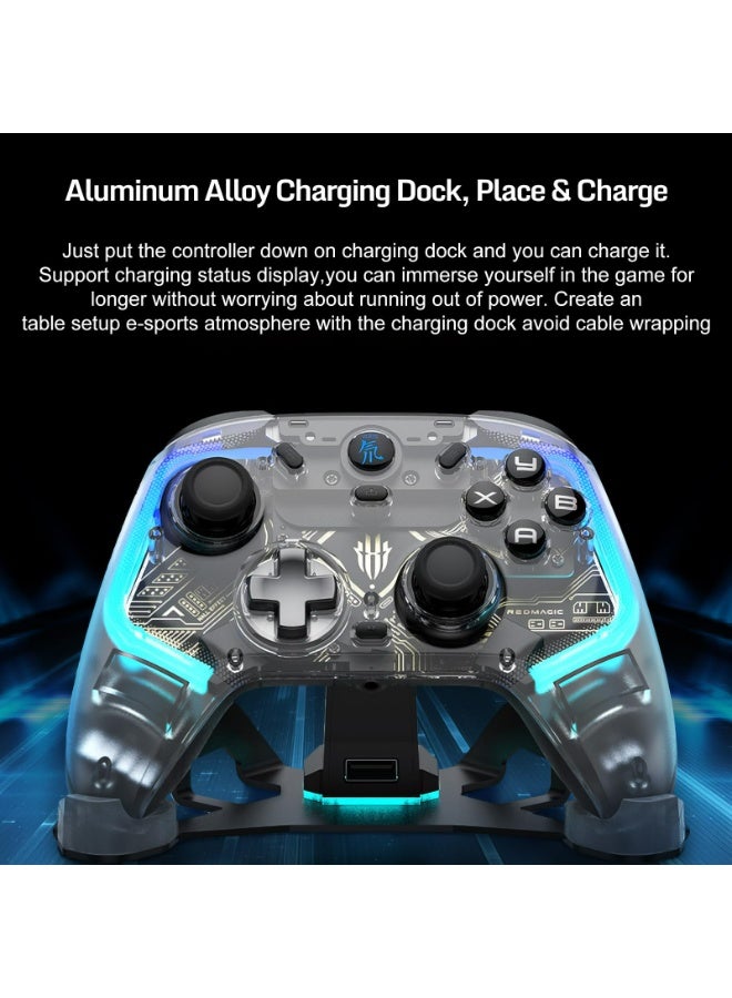 RedMagic Wireless Gaming Controller with Charging Dock, Bluetooth Controller Gamepad Game Controller for PC/Steam/iPhone/Android/Switch, PC Controller with Hall Effect, RGB Lights and Turbo - Image 2