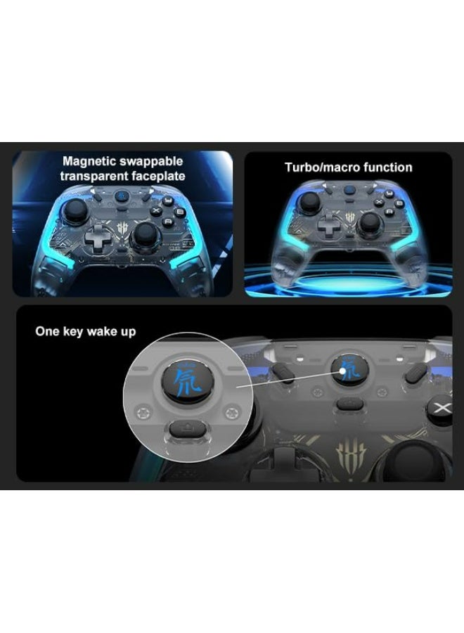 RedMagic Wireless Gaming Controller with Charging Dock, Bluetooth Controller Gamepad Game Controller for PC/Steam/iPhone/Android/Switch, PC Controller with Hall Effect, RGB Lights and Turbo - Image 4
