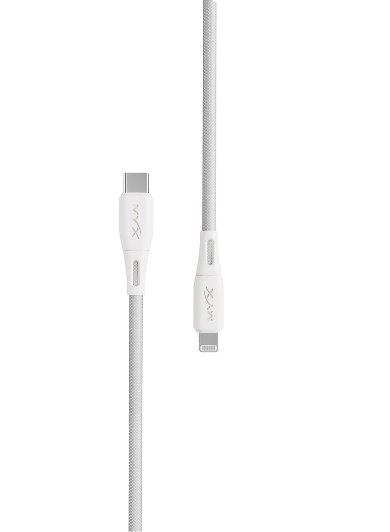 MYX Turbo Cables Type-C to Lightning 1.2m Braided  White