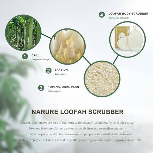 CROVIN Natural Loofah Exfoliating Body Scrubber, Made with Natural Shower Loofah Sponge for Men and Women’s SPA (Pack of 2) - Image 4