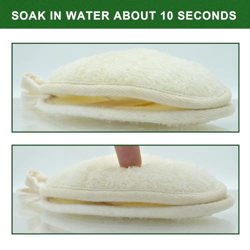 CROVIN Natural Loofah Exfoliating Body Scrubber, Made with Natural Shower Loofah Sponge for Men and Women’s SPA (Pack of 2) - Image 3