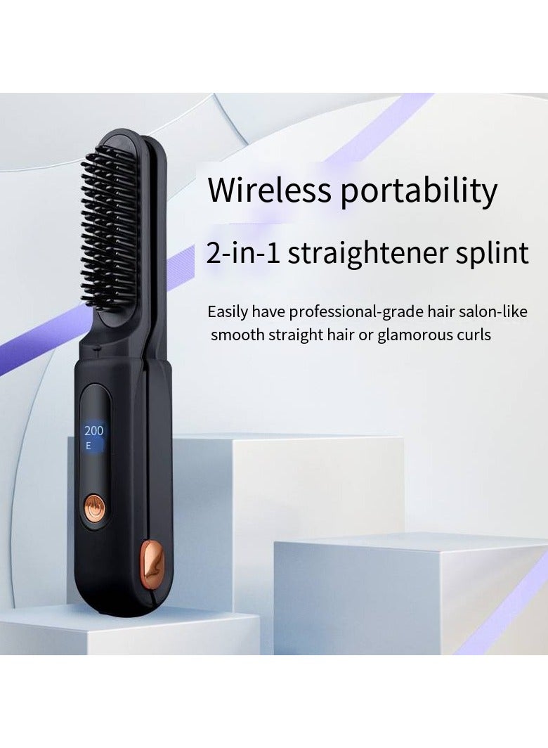 general Mini Ionic Straightening Comb – Travel-Friendly Straightener & Curler for Men/Women, Dual-Use Hair Styling Tool - Image 2