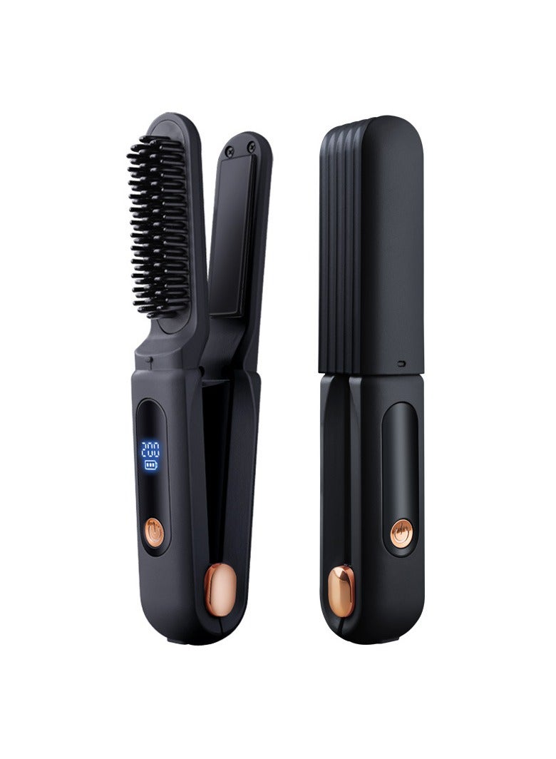 general Mini Ionic Straightening Comb – Travel-Friendly Straightener & Curler for Men/Women, Dual-Use Hair Styling Tool - Image 1
