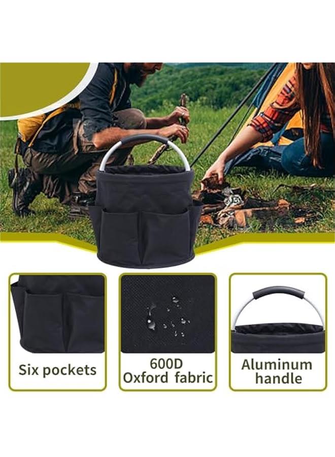 HOOKOR Garden Tool Organizers Bag,17L Garden Tote Storage Bag with 6 Pockets, Home Organizer for Indoor and Outdoor, Tool Kit Holder (Tools NOT Included), 11 x 11,Great Gardening Gift (Black) - Image 5