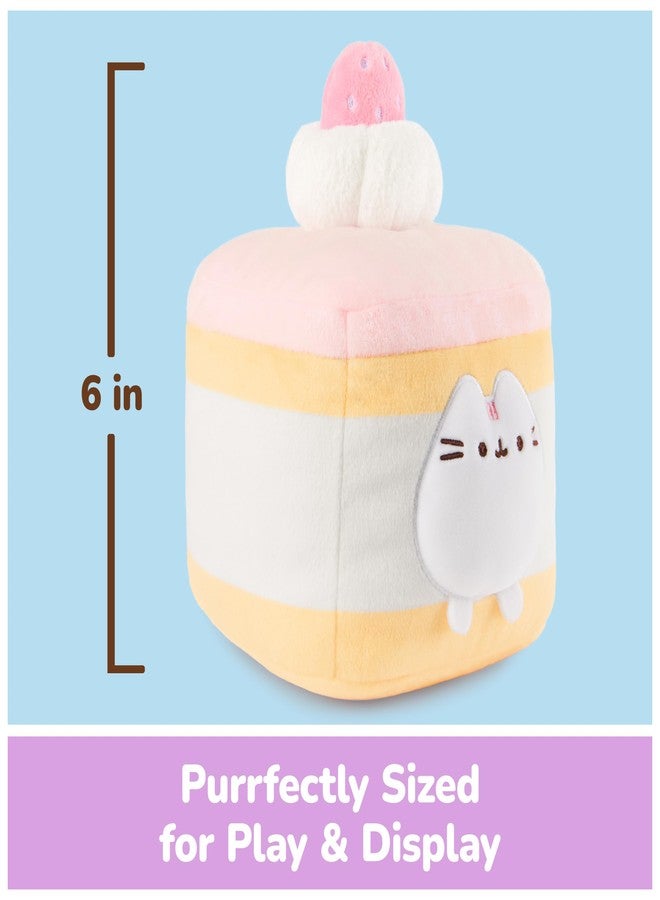 GUND Pusheen Strawberry Sponge Cake 6-Inch Plush Toy for Ages 8+ - Image 3