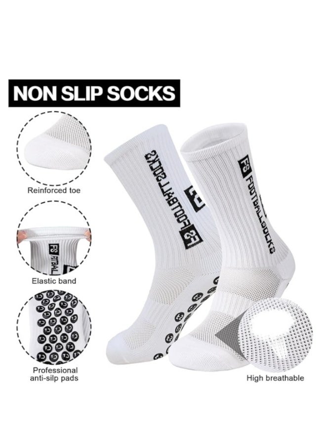 3 Pairs Grip Socks Football Socks for Men Cushioned Non Slip Football Socks Basketball Hockey Sports Anti Slip Socks for Children Teenagers - Image 2