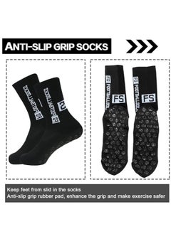 Generic 3 Pairs Grip Socks Football Socks for Men Cushioned Non Slip Football Socks Basketball Hockey Sports Anti Slip Socks for Children Teenagers  - Image 4