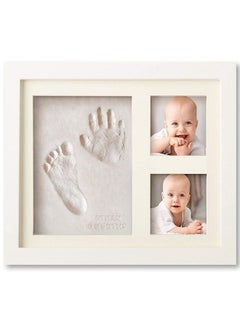 Baby Handprint And Footprint Makers Kit Keepsake Frame For Newborn Boys & Girls Baby Girl Gifts & Baby Boy Gifts New Mom Baby Shower Gifts Baby Milestone Picture Frames Baby Registry Nursery