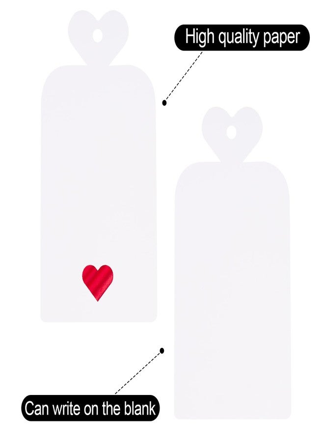 joycraft 100pcs Blank Gift Tags with String, 4x2 inch White Kraft Paper Tags with Red Heart, Gift Wrapping Tags for Christmas Birthday, Baby Shower, Wedding, Valentine's Day - Image 3