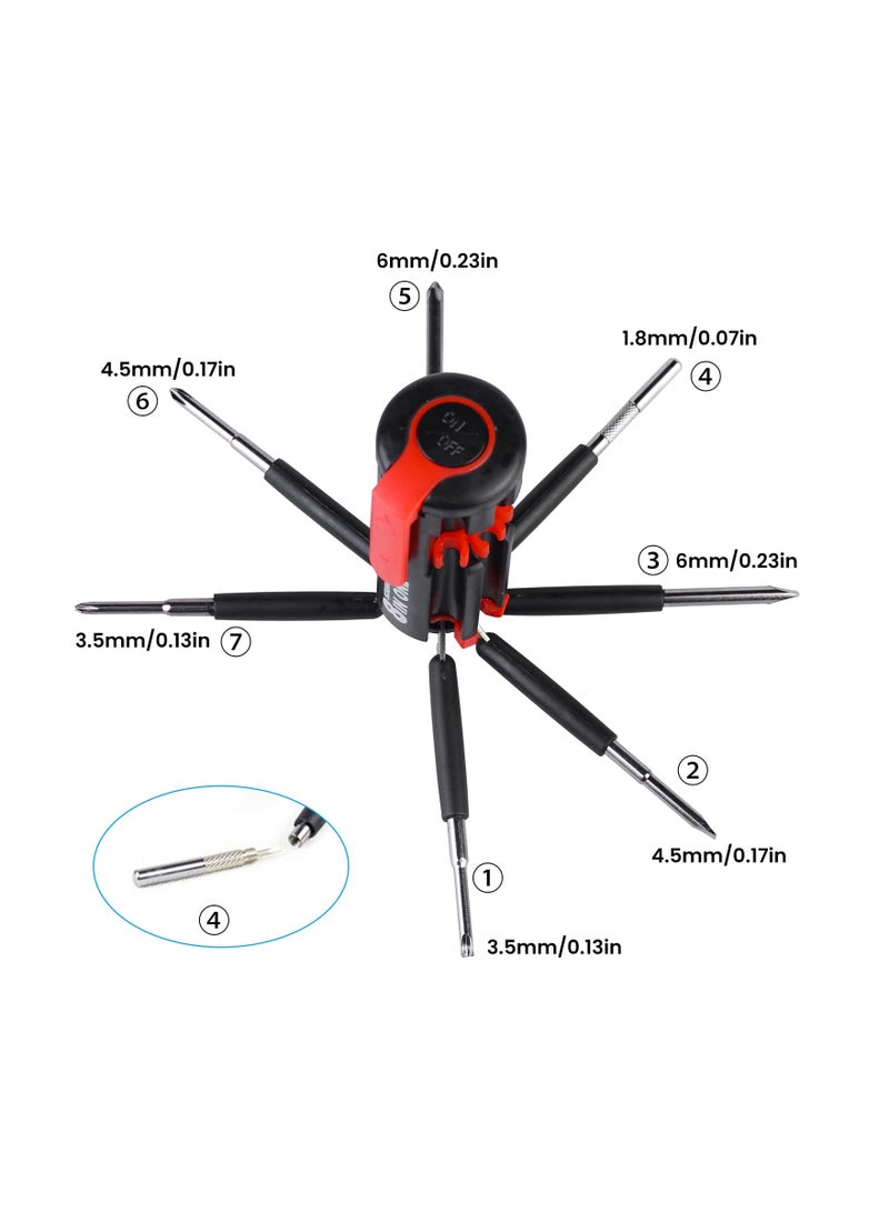 KASTWAVE طقم مفكات 8 في 1، أدوات صيانة عامة مفك ربط مع ضوء عمل لأعمال الإصلاح الليلية مجموعة أدوات الإصلاح المنزلية حقيبة مفكات محمولة لصيانة الأعمال اليدوية وإصلاحات الليل - Image 2