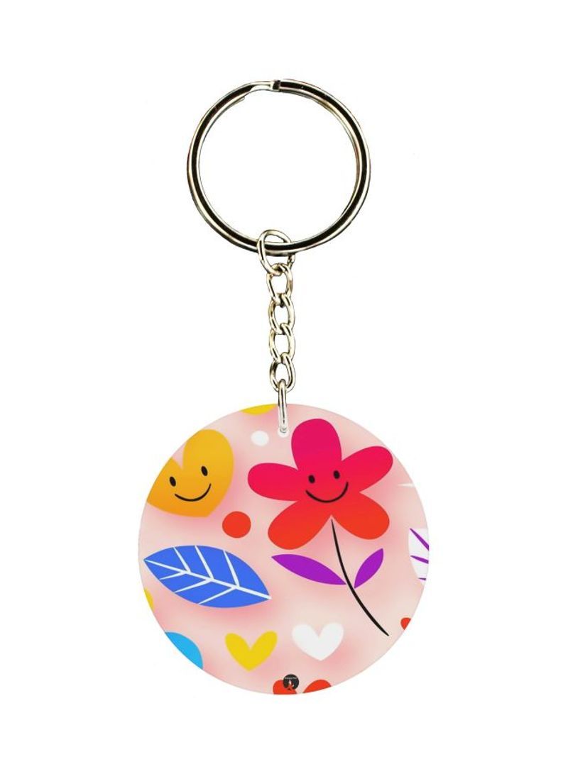 RKN Floral Printed Double Sided Keychain