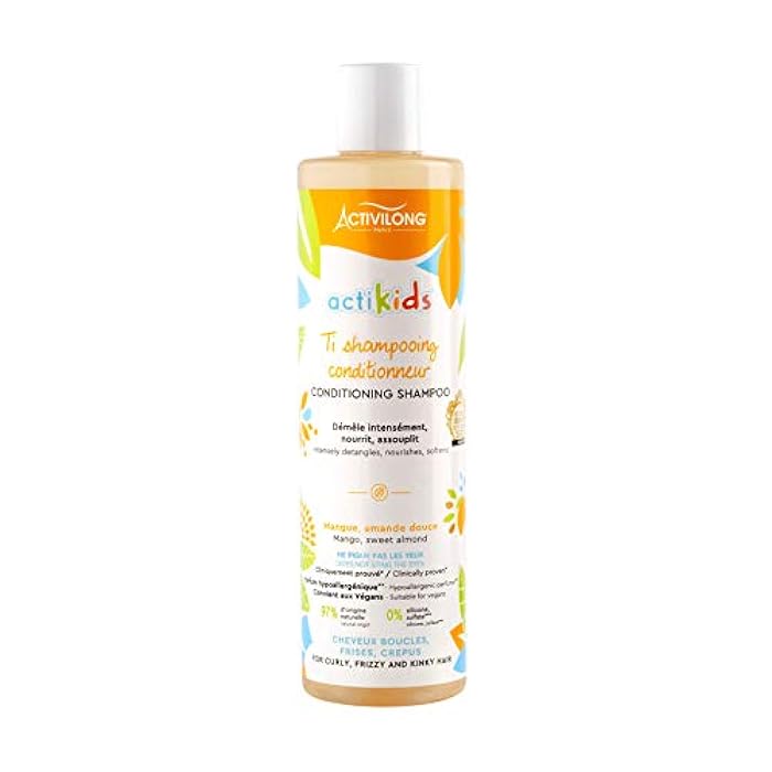 Activilong Actikids Conditioning Shampoo – Gentle Cleansing and Nourishing Care for Kids' Delicate Hair – Enriched with Organic Sweet Almond Oil and Mango Butter – 300 ml.