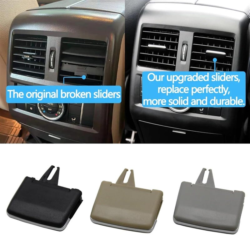 QASULER Car Rear AC Vent Clip - Gray (2pcs) - Image 4