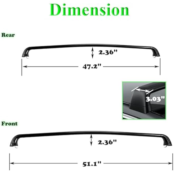 rayihni حامل سقف قضبان عرضية متوافقة مع كيا تيليورايد S SX SX-P EX من 2019-2024، قضبان سقف ألمنيوم تناسب حاملة الأمتعة على السطح، قوارب كاياك، قوارب كنو - Image 3