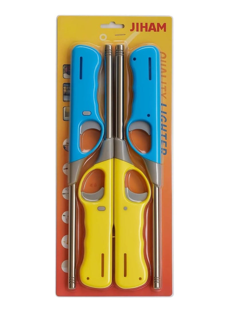 JIHAM Lighter 4-Pcs, Stainless Steel and Durable, Wind Resistant, Refillable Gas, Kitchen Lighter perfect for Kitchen, Candle, Grill, BBQ, Fireplace, Bakhoor and Charcoal - Image 3