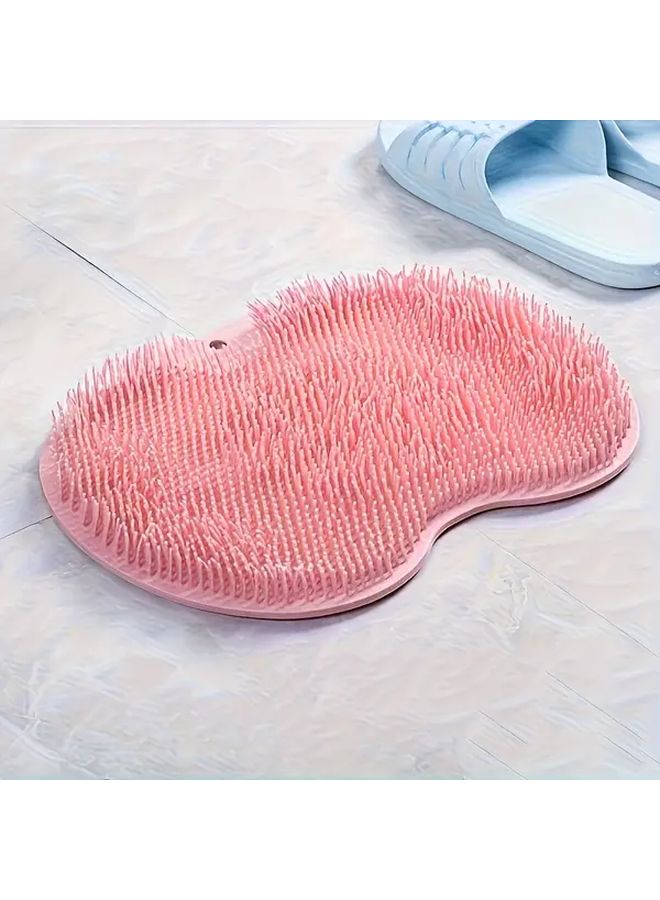 Gray Silicone Bath Shower Scrubber With Non Slip Suction Cup For Foot And Back - Image 3