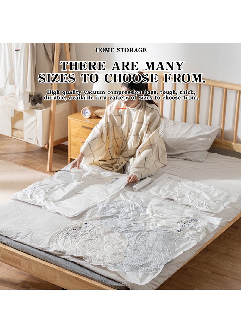 Reusable Compression Bags for Clothes, Blanket, Quilt, White, 80×100cm - Image 2