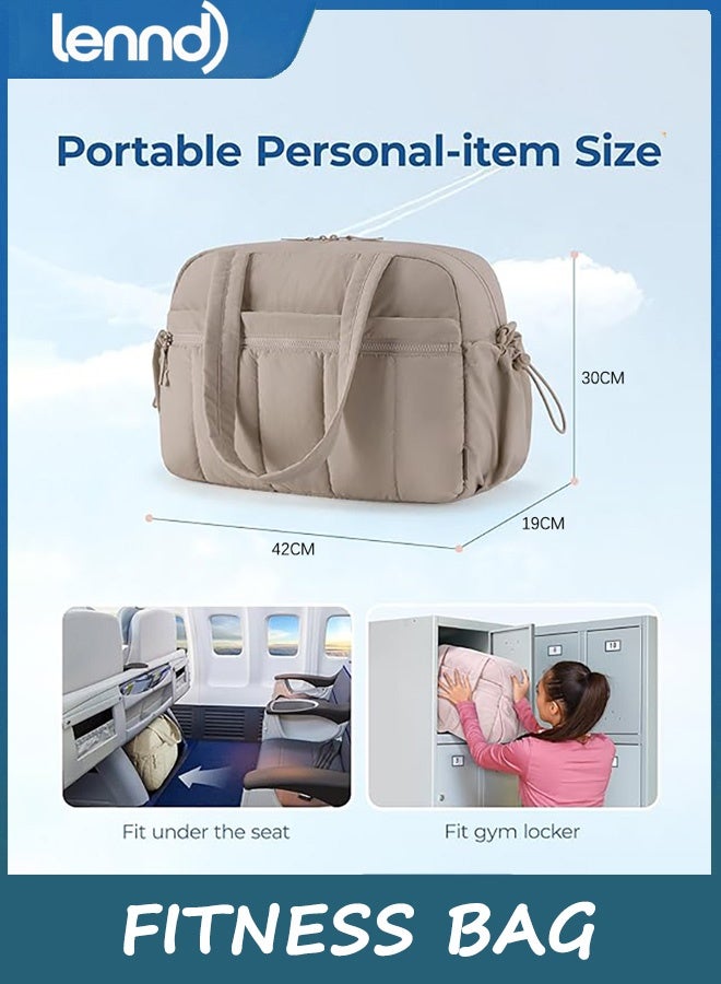 LENND Women's gym bag, travel duffel bag with waterproof pockets, lightweight weekender bag, women's carry-on bag for travel, gym, weekend  - Image 2