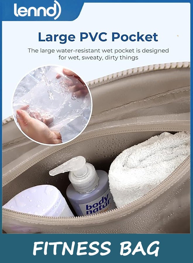 LENND Women's gym bag, travel duffel bag with waterproof pockets, lightweight weekender bag, women's carry-on bag for travel, gym, weekend  - Image 5