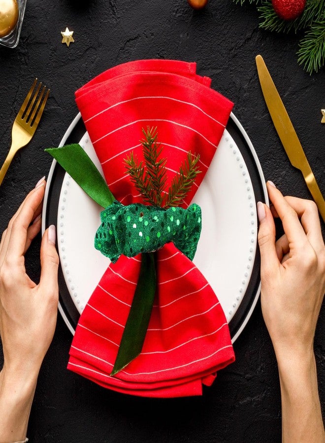 Giegxin 100 Pcs Christmas Scrunchies Bulk Hair Scrunchies Soft Elastic Snowflake Sequins Hair Scrunchy Ties Buffalo Plaid Glittery Rope Ponytail Holder for Women Gifts Xmas Accessories - Image 5