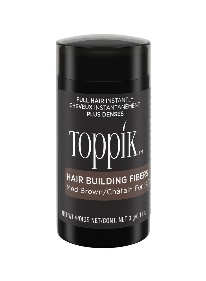Toppik Hair Building Fibers Instant Hair Concealer for Thinning Hair, Hair Fiber for Men & Women, Texture Powder with Natural Keratin, Long-Lasting Hair Color Medium Brown - 3g - Image 1