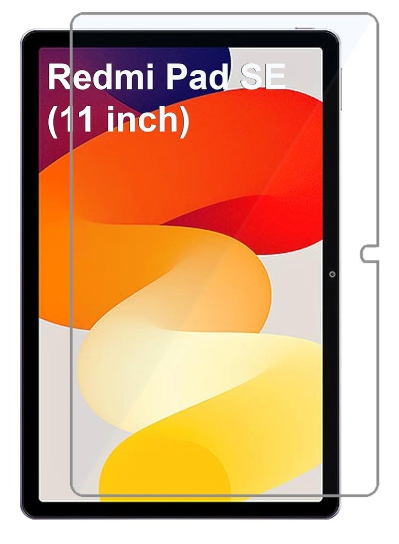 واقي شاشة مقوى لجهاز Xiaomi Redmi Pad SE، زجاج مقوى بدرجة صلابة 9H، سهل التركيب بدون فقاعات، تغطية كاملة ومقاوم للخدوش، متوافق مع أغلفة الحماية - شفاف