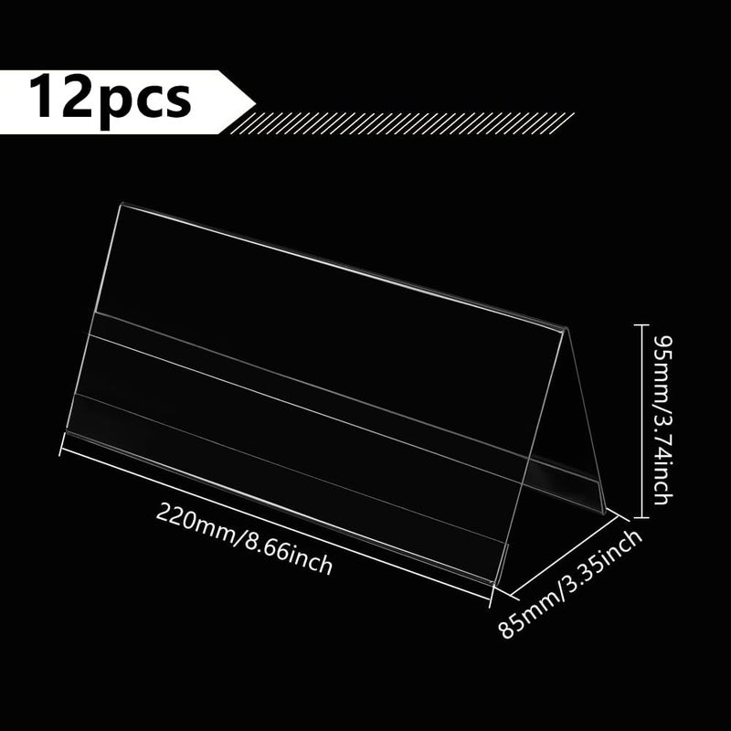 TPGP BENECREAT 12pcs Acrylic Table Nameplate, V-Shaped Clear Tent Display for Office and Classroom - Image 2