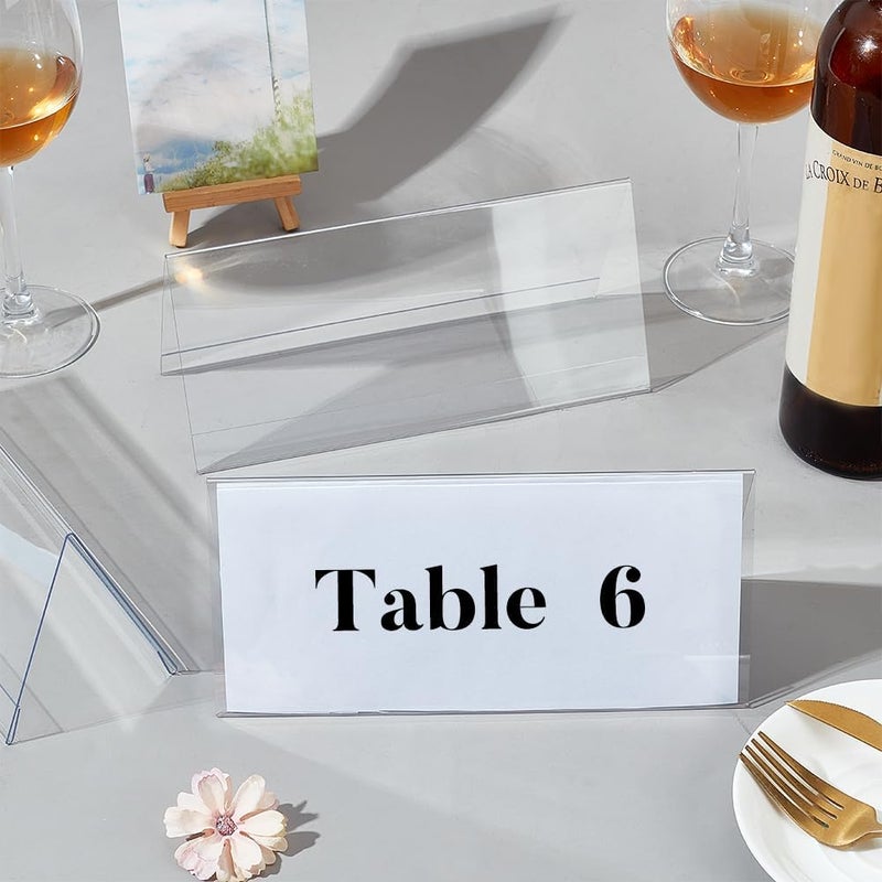 TPGP BENECREAT 12pcs Acrylic Table Nameplate, V-Shaped Clear Tent Display for Office and Classroom - Image 5