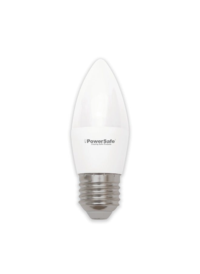 Terminator PowerSafe LED Candle Bulb 5W Warm White E27, 400 Lumen, 3000K, 85% Energy Saving, 15,000 Hours Lifespan, with Surge Protection, ESMA Approved  - Image 1