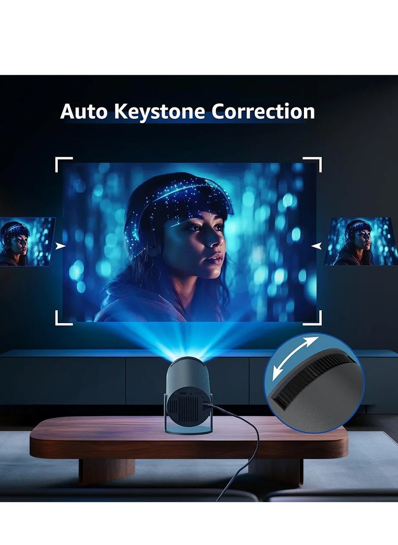 Egg - جهاز عرض صغير محمول - 5G Wifi 6 BT 5.0 Android 11، جهاز عرض 4K 1080P Full HD يدعم 8000 لومن، جهاز عرض LED تلقائي لتصحيح الانحراف الأفقي، جهاز عرض دوار 180 درجة للهاتف - Image 1