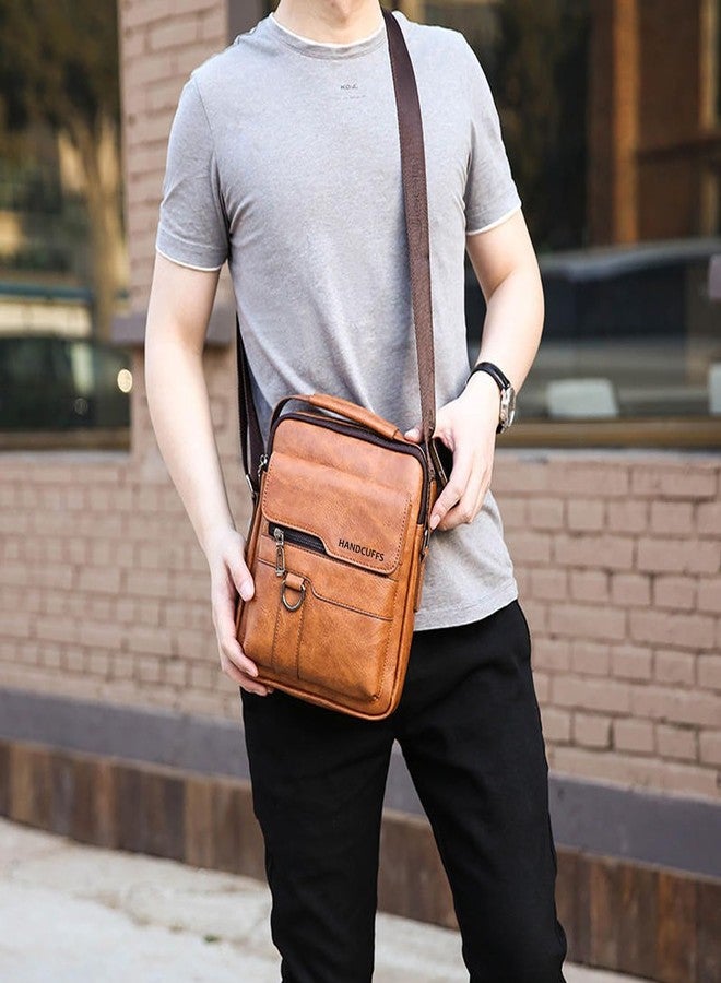 Handcuffs sling bag | PU Leather Cross Body bags | Travel Office Messenger | One Side Shoulder Satchel for Men With Adjustable Strap & Spacious Storage (Rust) - Image 4