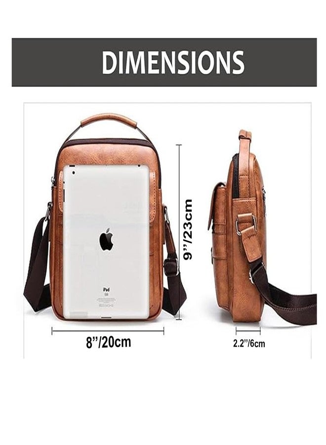 Handcuffs sling bag | PU Leather Cross Body bags | Travel Office Messenger | One Side Shoulder Satchel for Men With Adjustable Strap & Spacious Storage (Rust) - Image 3