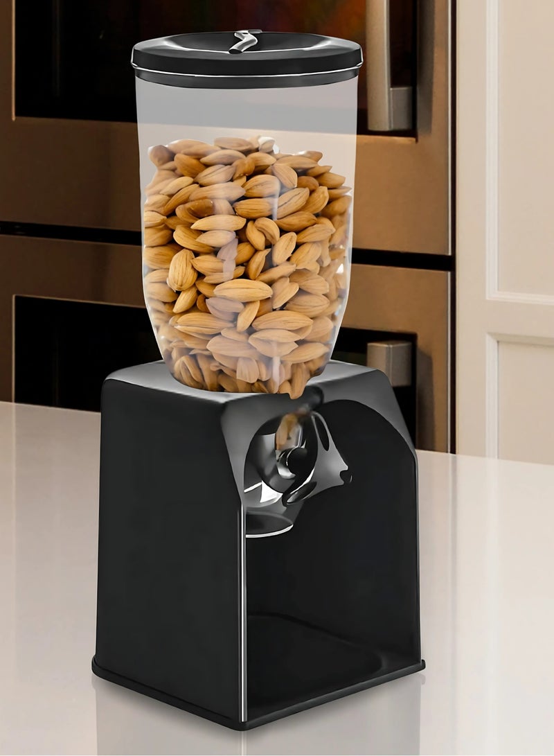 Feelings Cereal Dispenser Single 3 Litre | Dry Food Dispenser | Single Control | Candy Dispenser | Cereal Dispenser Countertop | Cereal Organizer size: 19x16.5x38 cm(Black)  - Image 1