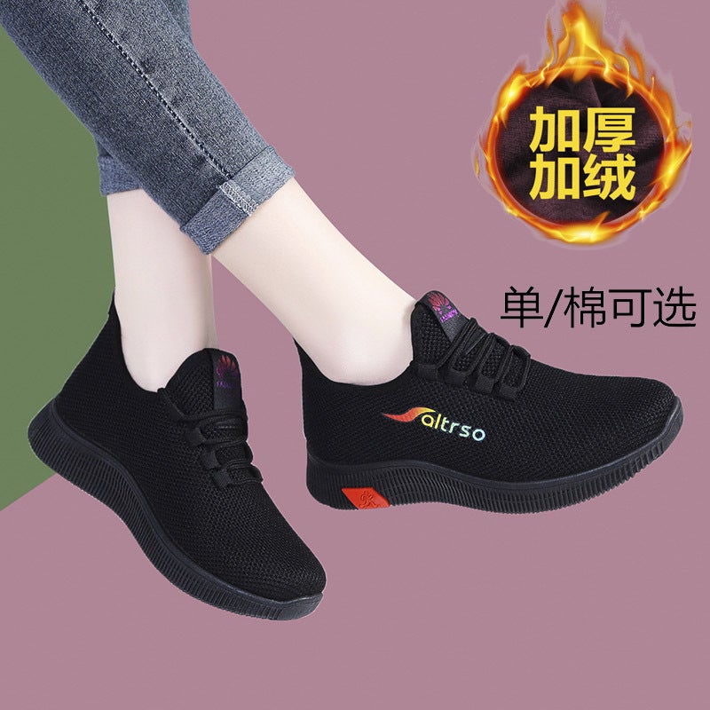 Old Beijing cloth shoes women's ultra-light all black work sneaker flat bottom long standing not tired feet mother non-slip work shoes - Image 4