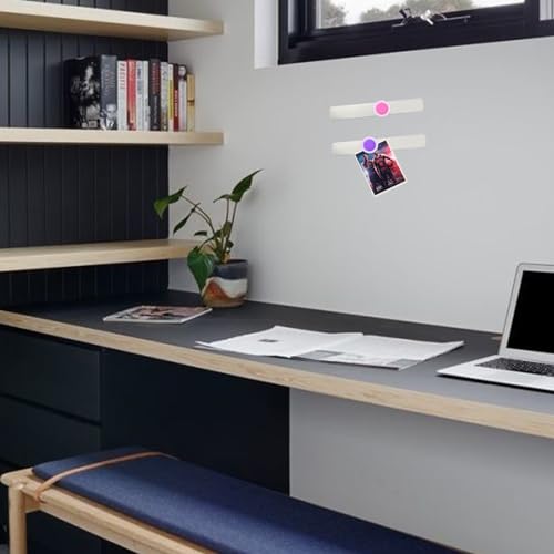 PYJLBX Magnetic Board Strip Set, 2 Pack Frameless Stainless Steel Iron Magnetic Strips with Adhesive Backing, Memo Notes Bulletin Bar Board for Wall, Office, School, Home, Includes 7 Colorful Magnets - Image 4