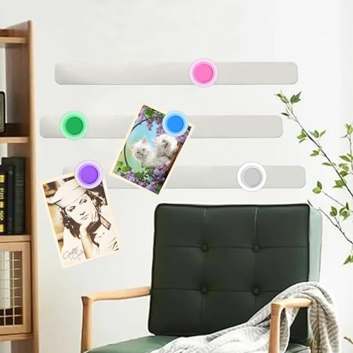 PYJLBX Magnetic Board Strip Set, 2 Pack Frameless Stainless Steel Iron Magnetic Strips with Adhesive Backing, Memo Notes Bulletin Bar Board for Wall, Office, School, Home, Includes 7 Colorful Magnets - Image 3
