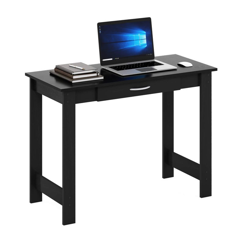 FURINNO Jaya Writing Desk For Residential Use With DrawerBlack Blackwood Large