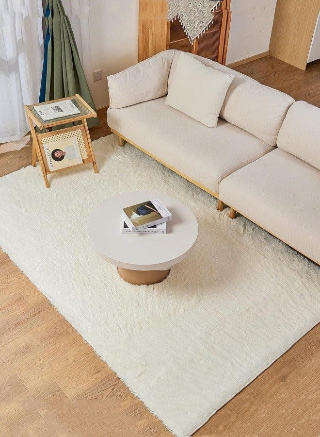 LOKIPA Large Area Rugs for Living Room, Super Soft Fluffy Modern Bedroom Rug, Tie-Dyed Indoor Shag Fuzzy Carpets for Girls Kids Nursery Room Home Decor-Beige - Image 5