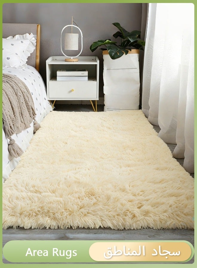 لوكيبا سجاد بمساحة كبيرة لغرفة المعيشة ، سجادة غرفة نوم حديثة فائقة النعومة ، سجاد غامض داخلي مصبوغ بالتعادل للفتيات غرفة حضانة أطفال ديكور المنزل البيج - Image 1
