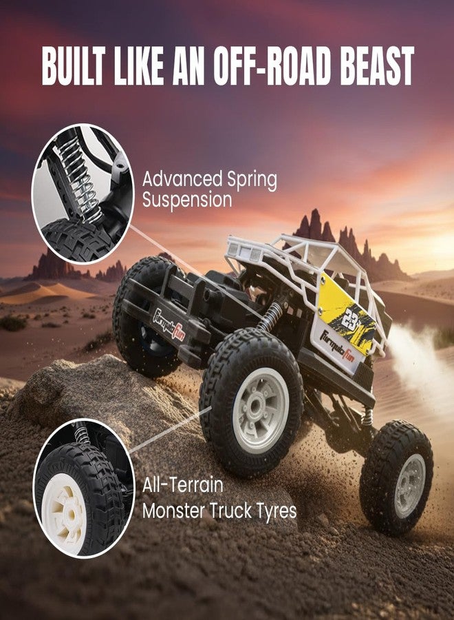 FormulaFun Duster 4x4 RC Car | 4WD Remote Control Car with LED Lights, Proportional Speed & Servo Steering | 2.4GHz Remote & App Control | Off-Road RC Toy for Kids (4+ Years) - Image 2