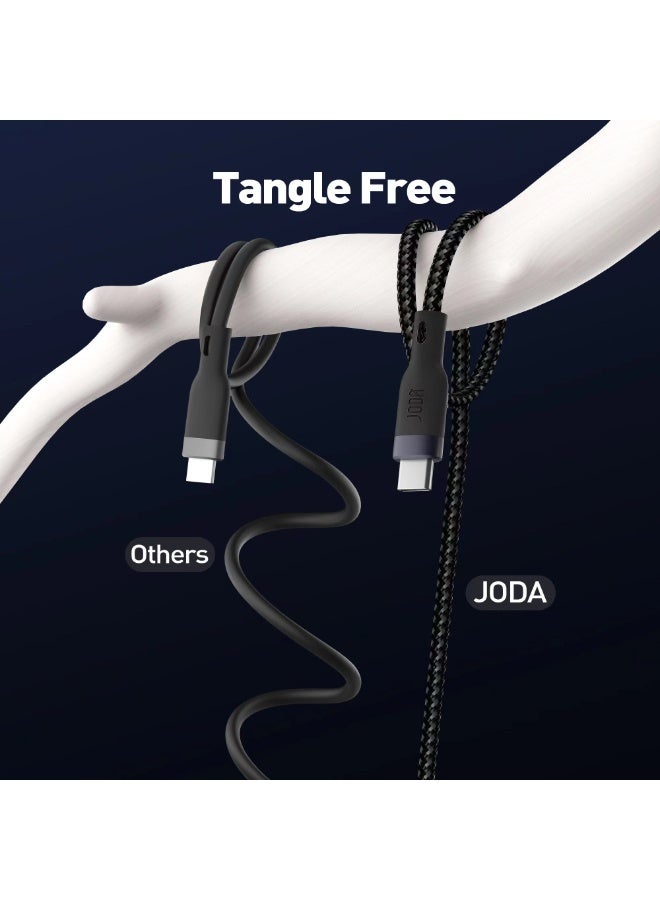 JODA 60W type C to type C 1m Nylon Braided Cable Black - Image 3